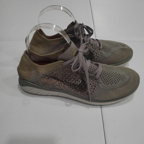 Nike Free RN Flyknit Shoes Womens Size 10 Gray Olive Running Sneakers 942839-003 - Picture 1 of 9